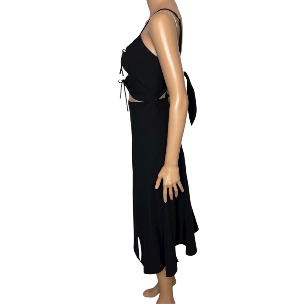 NBD Tie Me Down Midi Dress size M Black NWT Cutout Side slit - Picture 4 of 9